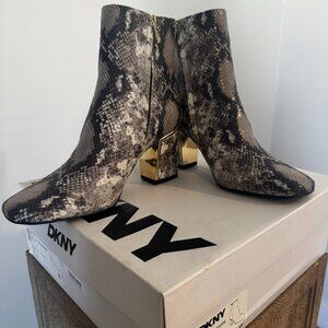 DKNY Snakeskin Print Ankle Boots